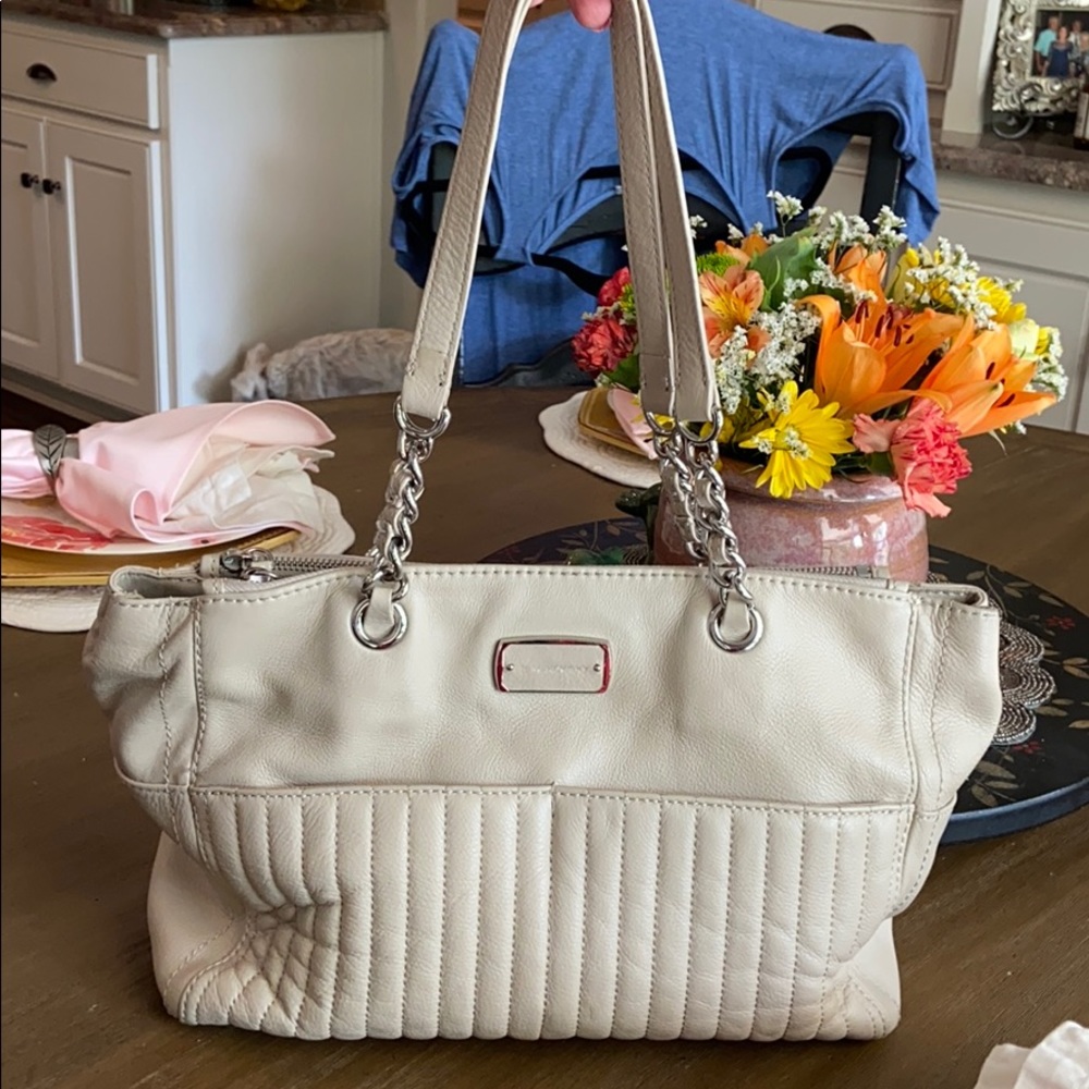 Ivory leather B. Makowsky bag